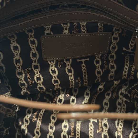 TIGNANELLO-GOLDEN BROWN ALL LEATHER/WITH SILVERTONE BUCKLES & NAME TOGGLE - Picture 9 of 10